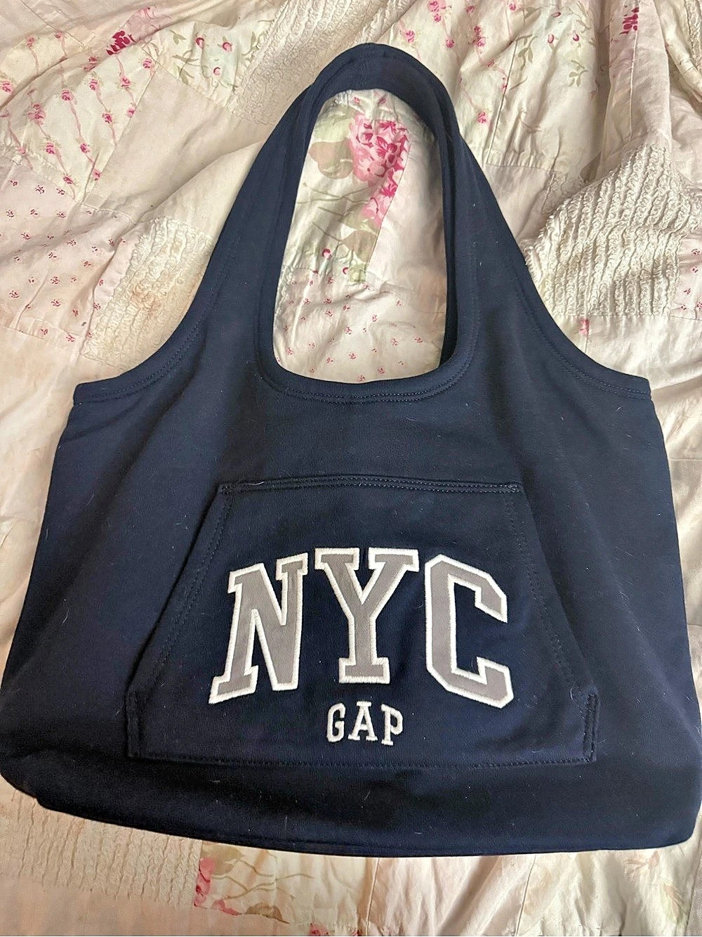 Gap NYC Hoodie Tote Canvas Tote Blue